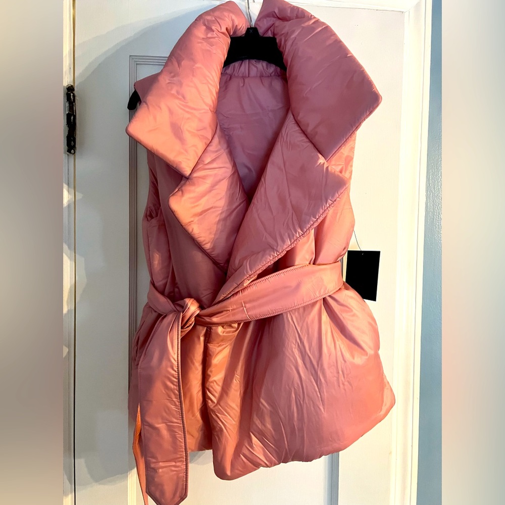 Norma Kamali sleeveless sleeping bag vest M/L NWT Dusty Pink